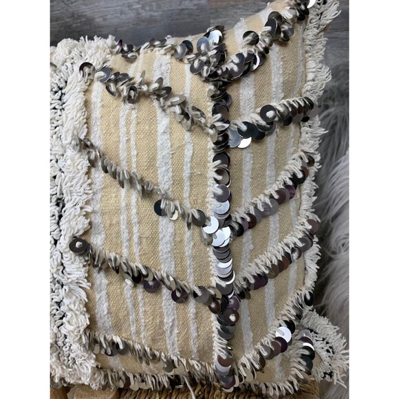 Moroccan Vintage Pillow Wedding Blanket Handira Cushion 03YS00122 - Picture 3 of 9